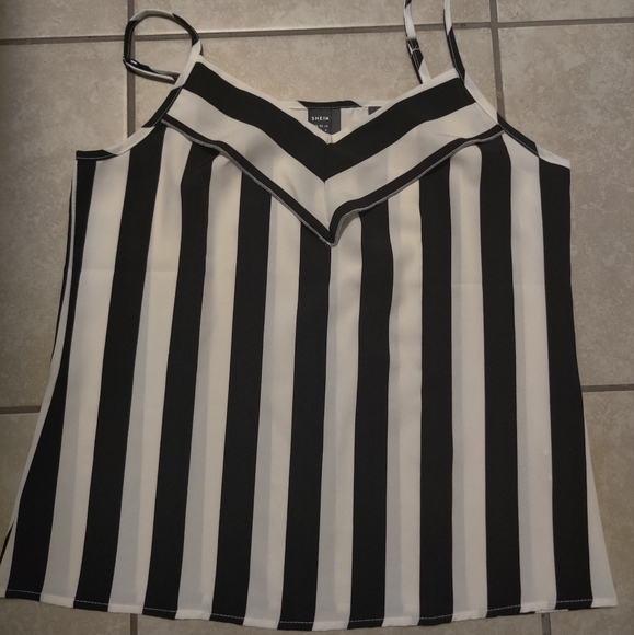 NWOT Striped Cami Blouse Strap Top Shirt - Picture 4 of 7